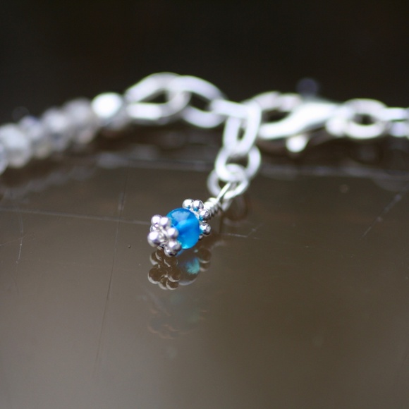 Neon Blue Apatite & Labradorite Bracelet in Sterling Silver 925 - Elevate Your S - Picture 7 of 7